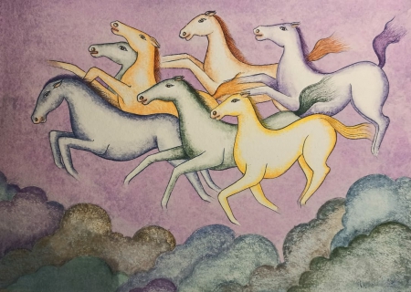 7 Horses -Seven galloping horses