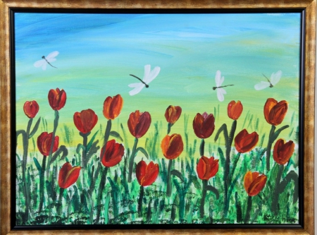 Tulips and Dragonflies