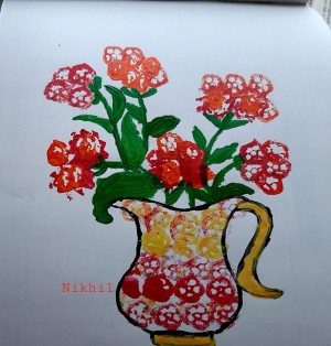 Precious fragile Vegetables printing